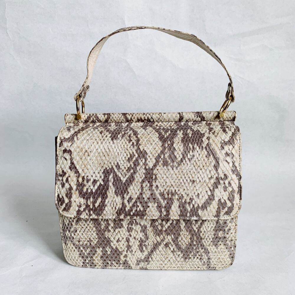 Stuart Weiztman Snakin Leather Handbag - Picture 1 of 6